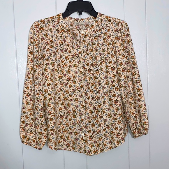 Zara Girl’s Long Sleeve Flowy Floral Blouse Size 11/12 - Picture 1 of 8